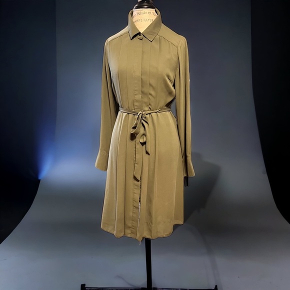 Beautiful Nanette Lepore Rayon Dress. Khaki Green. Super Soft Sz8 - Picture 9 of 15